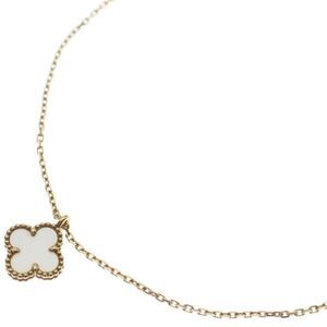 Van Cleef & Arpels Sweet Alhambra Mother Of Pearl Necklace Au750 18K YG Yellow